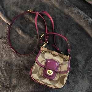 COACH Purple/Tan Crossbody Bag